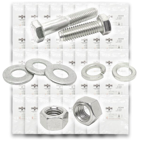 Boltsandnuts.Com Inch 18-8 Stainless Hex Cap Screws, Hex Nuts, Flat & Lock Washers - 573 PCS Assortment Kit #276 - main